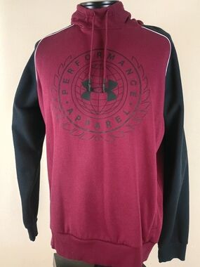 Under Armour Men’s Maroon & Black Performance Hoodie Sweater - XL